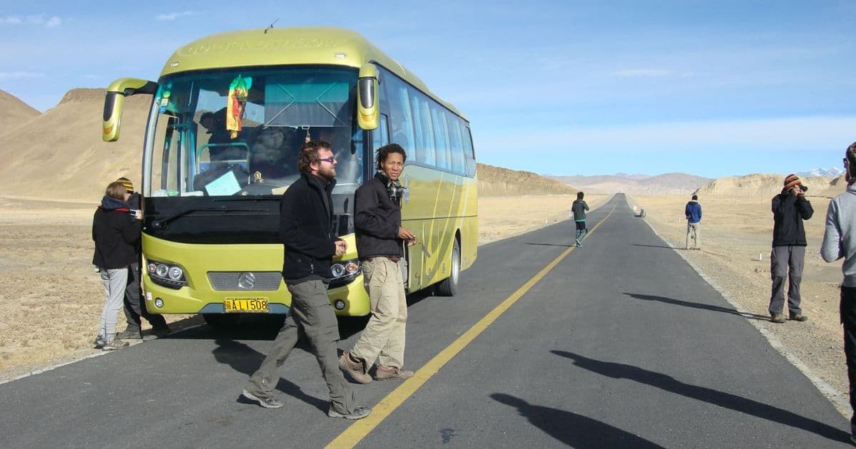 Driving on the way to kailash